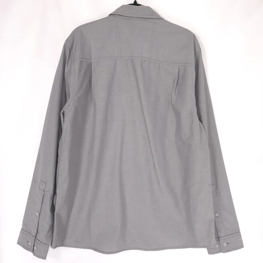THE NORTH FACE Men’s Button Up Shirt LARGE Gray Long Sleeve Outdoor Hiking